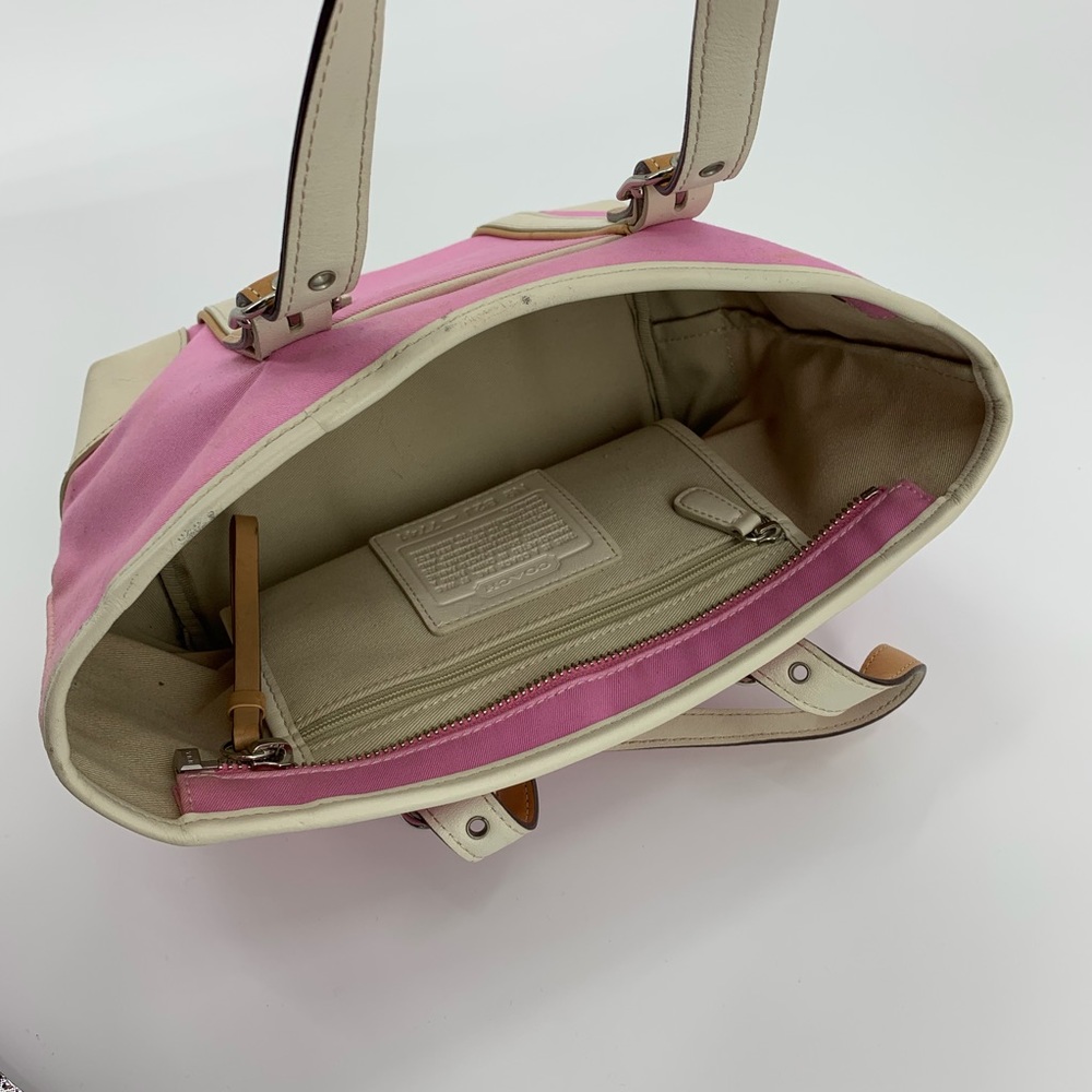 Coach Hampton Pink Canvas Tote Bag - Picture 7 of 8